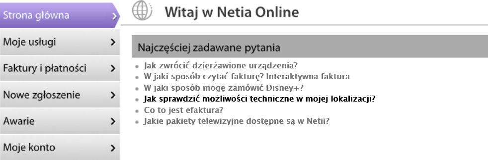 zgłaszanie awarii - netia on-line