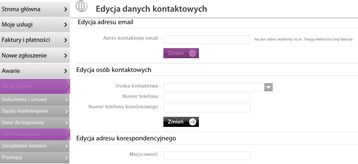 Zmiana adresu e-mail w serwisie Netia On-line